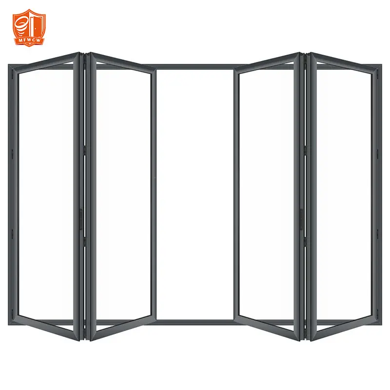 Impermeável exterior termicamente quebrado alumínio portas dobráveis 4 painel alumínio bifold portas vidro porta dobrável