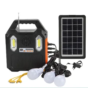 AT-9028B Dat Zonne-Energie Opladen Verlichtingssysteem Kits Met Mp3 En Radio Functie Zonne-Energie Led Verlichting Kits Voor Afrika Markt