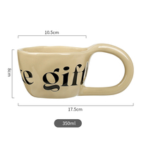 Vente en gros de tasses à thé en porcelaine personnalisées de 12 oz, tasse à café en céramique créative avec une grande poignée