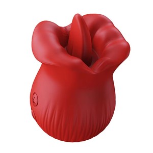 Silicone Fully Wrapped More Reassuring Material Rose Vibrator Masturbator 10 Tongue Licking Vibration <strong>Adult</strong> Sex Toys <strong>Massager</strong> - Product Image 6