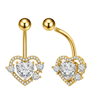 Ensemble 10 argent papillon léopard nombril anneaux en acier chirurgical nombril anneaux CZ pendants mignon Style corps Piercing pour les femmes