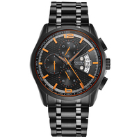 Montre sport automatique mécanique Caluola, multifonctionnelle, pour homme, en acier inoxydable, avec verre saphir, calendrier, étanche 5ATM