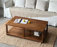 Table basse de salon sur mesure AJJ-Q320 en bois massif, style Wabi-sabi chinois, mobilier de luxe pour hôtels et resorts, création de designer