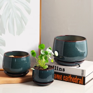 Vente en gros, ensemble de pots de fleurs en céramique, décoration de bureau bon marché, 3 pièces - Product Image 2