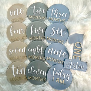 Bébé acrylique jalons sexe neutre bébé souvenir cadeau acrylique bébé jalon disques - Product Image 3