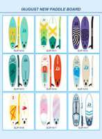 Vente en gros d'équipement de sports aquatiques, paddle debout, planche de paddle gonflable en grain de bois pour le surf