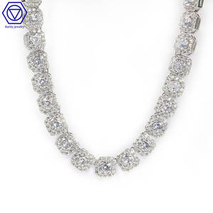 Princesa corte Moissanite cuadrado tenis racimo cadena S925 <span class=keywords><strong>Rock</strong></span> and Roll Hiphop joyería hombres diamante tenis cadena <span class=keywords><strong>Rock</strong></span> collar - Product Image 3