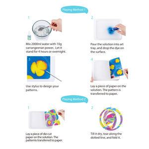 مجموعة ألوان مائية غير سامة مكونة من 12 لونًا للرسم والحرف اليدوية للأطفال، مجموعة ألعاب الرسم بالرخام لمرحلة ما قبل المدرسة - Product Image 2