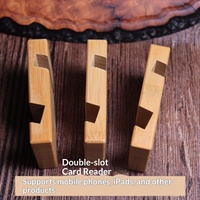 Support de téléphone carré en bambou avec gravure laser personnalisée et impression de code QR – Commandes pour l'exportation acceptées