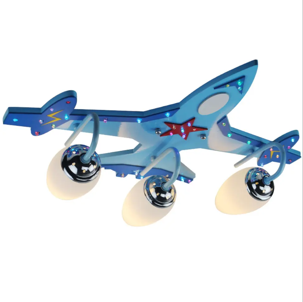 Новинка 2021, детская мебель, модель самолета, набор синей стеклянной люстры для крутого парня