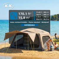 Kawagebo Kamp (KK) 14.6' X 11.7' Gonflable 15.8 ㎡   Tente de camping de luxe en polyester pour 10 personnes, type maison, gonflable