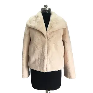Fashion Women's Faux Fur Jacket Casual Turn-down Collar Women Warm Plush Rabbit Fur Coat