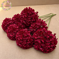 Hydrangea artificielle blanche en soie à tige unique de 21 cm, best-seller, fleur d'hortensia pas chère pour l'arrangement floral de table de mariage