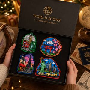 Lot de 4 aimants de réfrigérateur en PVC sur le thème des monuments mondiaux (USA, <span class=keywords><strong>France</strong></span>, Japon, Royaume-Uni), aimants de voyage 3D de dessin animé, collection de cadeaux touristiques - Product Image 6