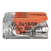 WAGOs 221-413 Leviers de connecteur d'épissure Boîtier transparent 4 mm 3 conducteurs pour tous les types de conducteurs 32A 450V 4kV DIN-35 Rail