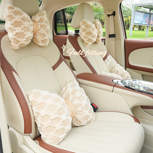 Cojín de felpa para reposacabezas de coche, patrón sólido, poliéster y algodón, soporte ergonómico para cuello y espalda, para otoño e invierno, para las cuatro estaciones - Product Image 1