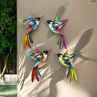 Décoration murale artisanale en fer forgé 3D personnalisée en gros, motif colibri