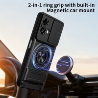 Casing HP Anti Benturan untuk ZTE Blade A35E / nubia NEO 3 2 dengan Pelindung Lensa Kamera Geser, Ring Holder, dan Penyangga, Penutup Belakang
