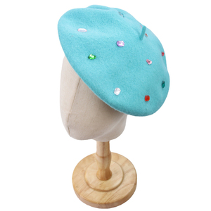 Sang Trọng Chất Lượng Màu Sắc Pháp Úc Tinh Khiết Len Beret <span class=keywords><strong>Cap</strong></span> Hat Lớn Kích Thước Đầu Beret Cho Phụ Nữ Phụ Nữ Mùa Thu Mùa Đông Thời Trang Ăn Mặc - Product Image 6