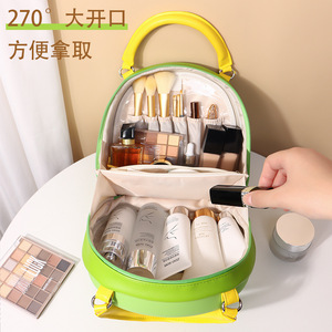 Nlandduo <b>EVA</b> Makeup Bag Round Waterproof Zipper Closure Travel Toiletry Organizer for Women - Product Image 3