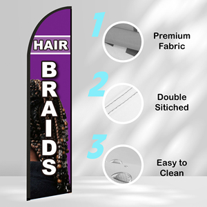 Banderas de Plumas Personalizadas de Alta Calidad de 2.5*11.5 PIES, Bandera de Playa para Fiestas en la Playa y Promociones Publicitarias - Product Image 3