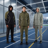 Veste de course à capuche personnalisée avec fermeture éclair, broderie, passepoil réfléchissant, imperméable et respirante, pour le printemps, style Techwear, pour la gym et le fitness