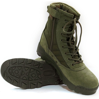 Bottes d'entraînement Jungle en cuir de vachette vert pour homme Semelle en caoutchouc antidérapante et antidérapante Doublure respirante Poids léger Hiver Été