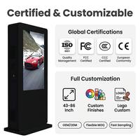 Envío Rápido, Pantalla LCD Publicitaria para Exteriores Tongheng con Control Táctil de 32/43/49/55/65/75 Pulgadas, con Soporte de Pie, IP65, para Escuelas y Edificios