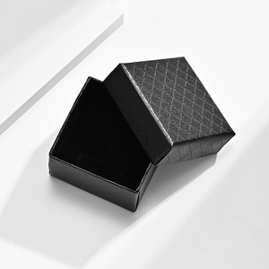 Ring and <b>earring</b> <b>gift</b> <b>box</b>, diamond-patterned black paper packaging <b>box</b>, pendant set jewelry <b>box</b> accessories. - Product Image 4