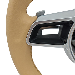 Volante de Cuero Beige Albaricoque sin Botones para Porsche 92A Cayenne 95B Macan 911 991.2 Carrera 982 718 Boxster Cayman - Product Image 3