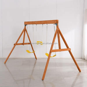 ชุดเครื่องเล่นสนามกลางแจ้งดีไซน์ทันสมัย ชิงช้าไม้สำหรับสนามเด็กเล่น สวนสาธารณะ ลานบ้าน และสวน - Product Image 4