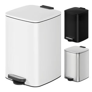 ถังขยะสี่เหลี่ยมขนาดเล็ก 6 ลิตร 8 ลิตร ทำจากสแตนเลส พร้อมถังด้านใน ฝาปิดแบบนุ่มนวล และฝาเปิดได้ตลอดเวลา สำหรับห้องครัว - Product Image 1