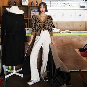 <span class=keywords><strong>Pull</strong></span> femme léopard, à manches longues, col en v, boutons simples, <span class=keywords><strong>pull</strong></span> tricoté, Cardigans, <span class=keywords><strong>tendance</strong></span> 2020 - Product Image 5
