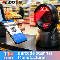Lecteur de codes-barres 2D mains libres sur pied, lecteur de codes QR de table, scanner omnidirectionnel haute vitesse, mini-appareil de lecture de codes-barres fixe pour supermarché