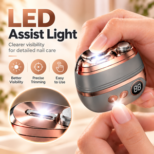 Tijeras Eléctricas LED para Manicura, Cortaúñas Automático, Pulidor de Uñas, Anti-Corte, Portátil para el Hogar y Viajes - Product Image 1