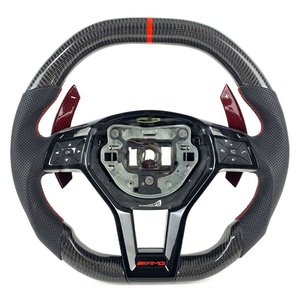 Volant de direction en fibre de carbone véritable au <span class=keywords><strong>prix</strong></span> d'usine pour <span class=keywords><strong>Mercedes</strong></span> Benz <span class=keywords><strong>AMG</strong></span> <span class=keywords><strong>A45</strong></span> W204 W212 W218 W116 C a GLC CLS - Product Image 1