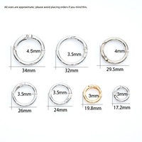 Mousqueton rond à ressort de haute qualité 18-35 mm en or et argent, boucle de porte à ressort, boucle de sac à main, mousqueton rond à ressort pour porte-clés