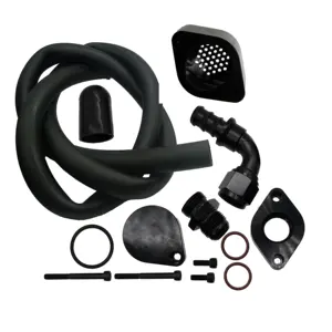 Kit de ventilação de pedaleira pcv reroute | ventilação de pedaleira, atualização com baffle fit para 2011-2020 ford powercurso 6.7l diesel f250 f350 f450