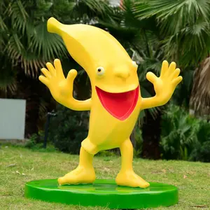 Modern art shopping mall leisure fruit bench fiberglass banana sculpture fiberglass fruits banana vegetables figure statue