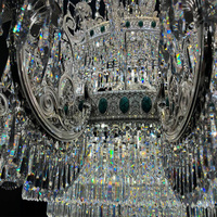 Grand lustre européen multi-bras en cristal, style bougie, suspension décorative pour villa, hall d'hôtel, salle de banquet