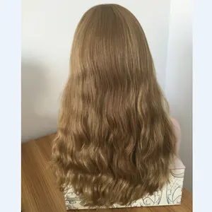 LX121 Hot Seller Blonde Brunette Natural Wavy Double Drawn European Human Virgin Hair Kosher Jewish Wig