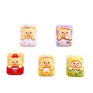 Oso de dibujos animados durmiendo lindo borrador ecológico crema cabeza de goma cuerda nevera pegatina teléfono móvil pegatina Diy pequeña resina - Product Image 5