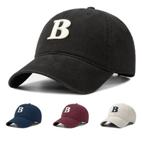 Gorra de béisbol de algodón transpirable e impermeable de 6 paneles con letras estilo coreano, versátil, para cabeza grande, modelo 2026