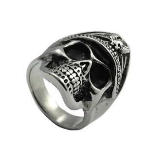 Skull <b>Ring</b> Men's <b>Titanium</b> Steel Silver Retro Punk Style Jewelry Gift 280660 - Product Image 5