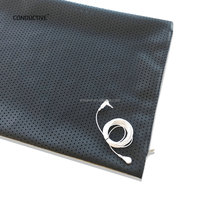 Taie d'oreiller de mise à la terre zippée en cuir PU conducteur brodé pour usage domestique, hospitalier et hôtelier