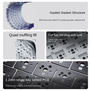 Haohuaxin Bàn phím không dây tùy chỉnh 75 Hot cắm Gasket trò chơi khắc RGB máy tính xách tay - Product Image 2