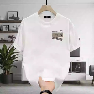 T-<span class=keywords><strong>shirt</strong></span> décontracté pour homme tendance 2026, impression de haute qualité, coton pur, doux pour la peau, confortable - Product Image 3