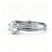 Bijoux de mode, bague en moissanite colorée 1CT 2CT 3CT, argent sterling 925, moissanite ronde rose, blanche, bleue, bague en diamant