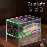 Kotak Display Booster PTCG Akrilik Transparan Anti UV 99%, Kotak Penyimpanan Pelindung Magnetik Kuat untuk Koleksi Kartu Permainan TCG