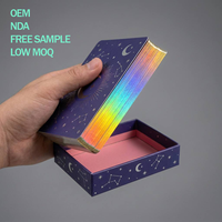 Kartu Tarot dan Oracle Holografik Kustom Pabrik 20 Tahun Pengalaman, dengan Pinggiran Berlapis Emas, Buku Panduan, dan Kotak Mewah